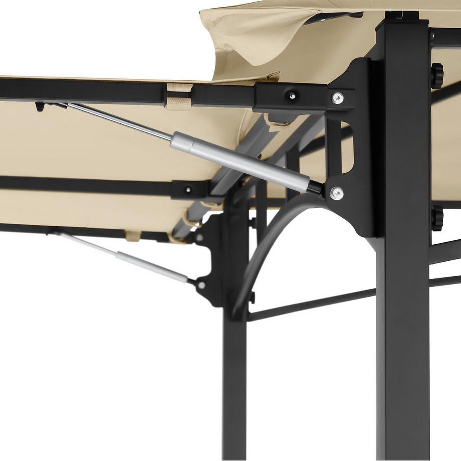 Tectake Grillpavillon Maracaibo wetterfest mit UV-Schutz, klappbare Markise Doppeldachsystem, Flaschenöffner am Gestell  