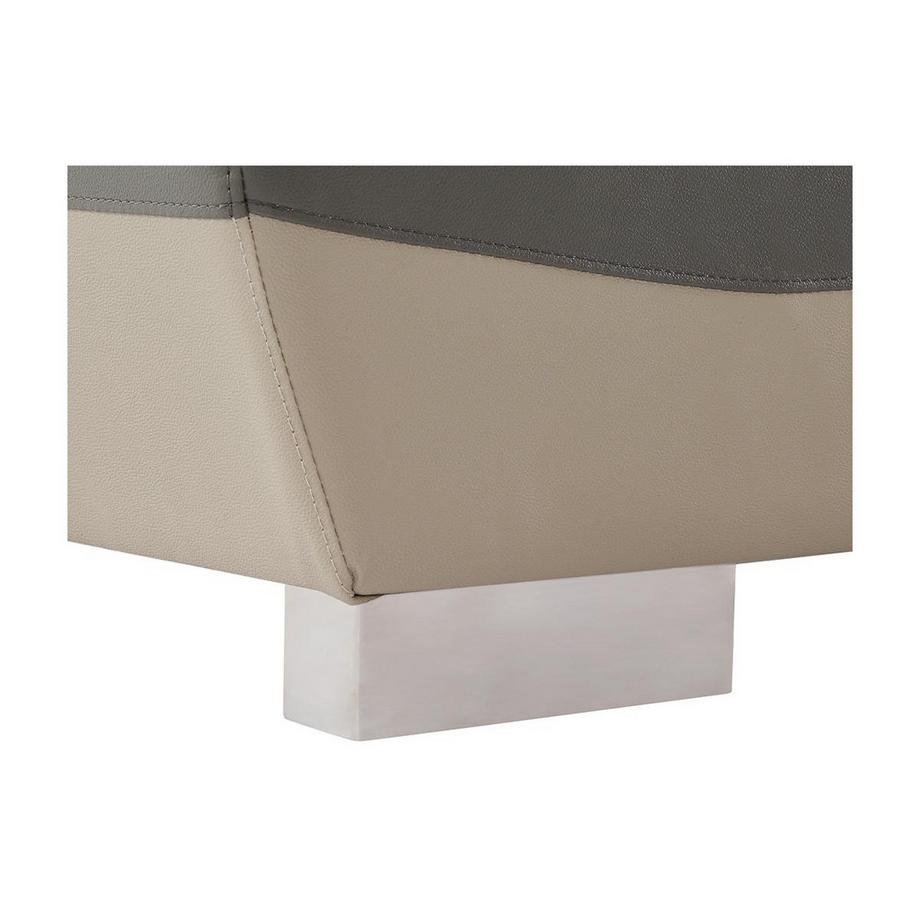 Vente-unique Divano 2 posti in pelle Bicolore antracite e grigio FRANCESCA  