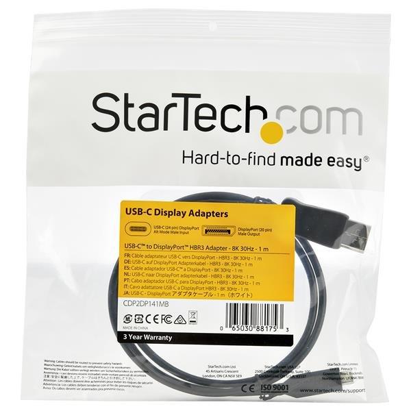 STARTECH.COM  StarTech.com Cavo DisplayPort 1.4 USB-C da 1m - 8K 60hz 