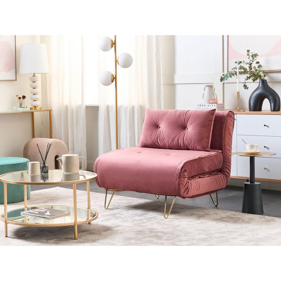 Beliani Canapé-lit en Velours Glamour VESTFOLD  