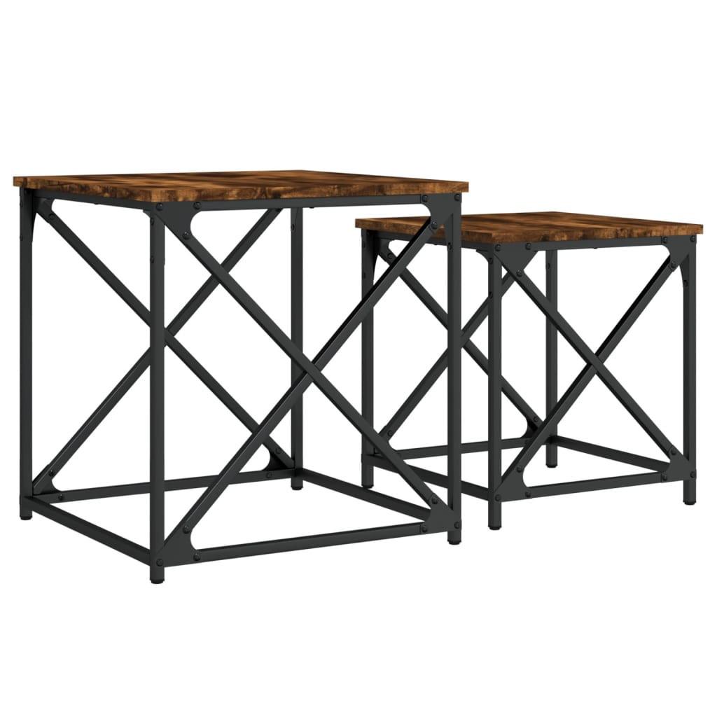 VidaXL Table basse gigogne bois d'ingénierie  