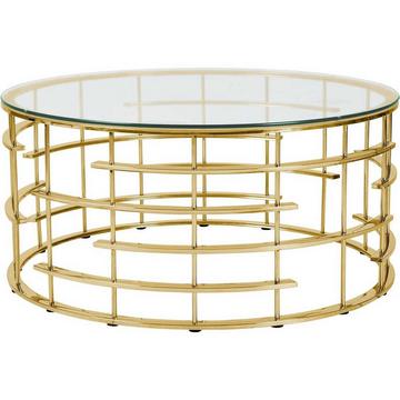 Couchtisch Blustix Metall Glas gold 90