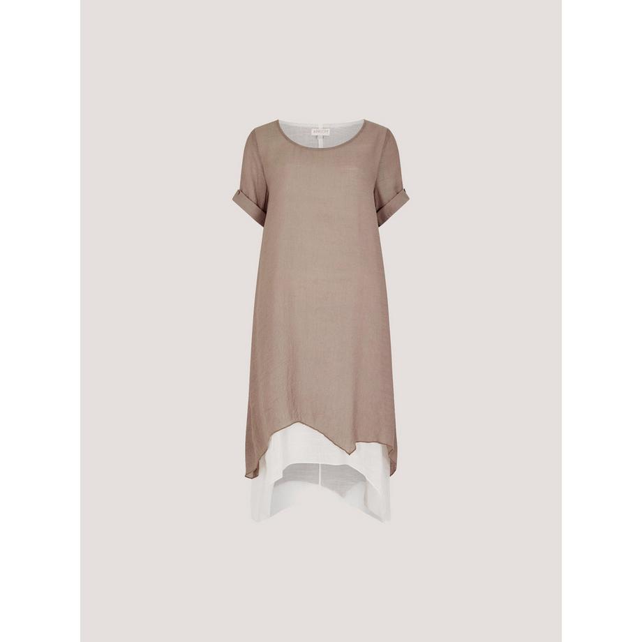 APRICOT Mini Robe Tunique Chatoyante Manches Roulées  