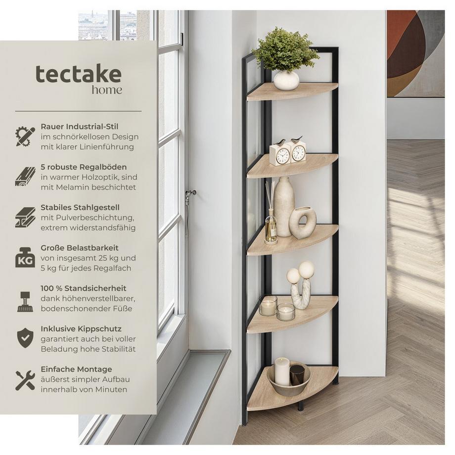 Tectake Eckregal Castlebar  Industrial Style Holz und Stahl  