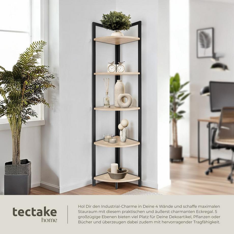 Tectake Eckregal Castlebar  Industrial Style Holz und Stahl  