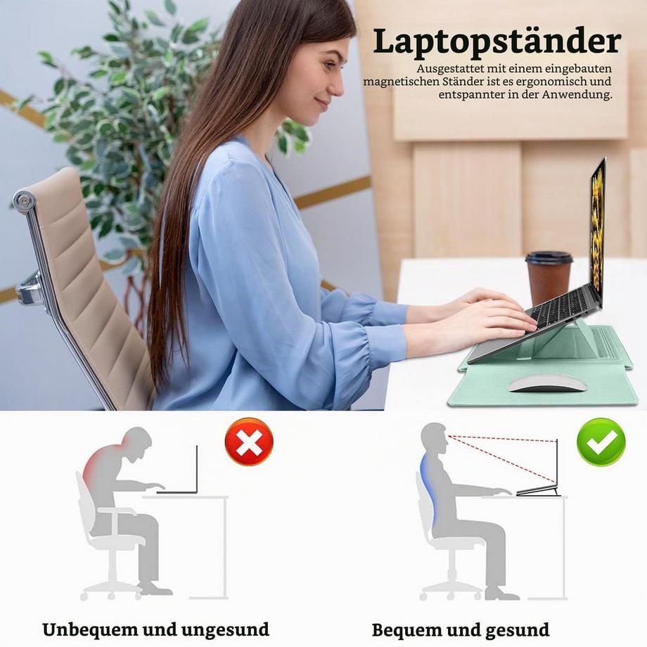 Only-bags.store Fodero multifunzione per laptop con supporto regolabile  