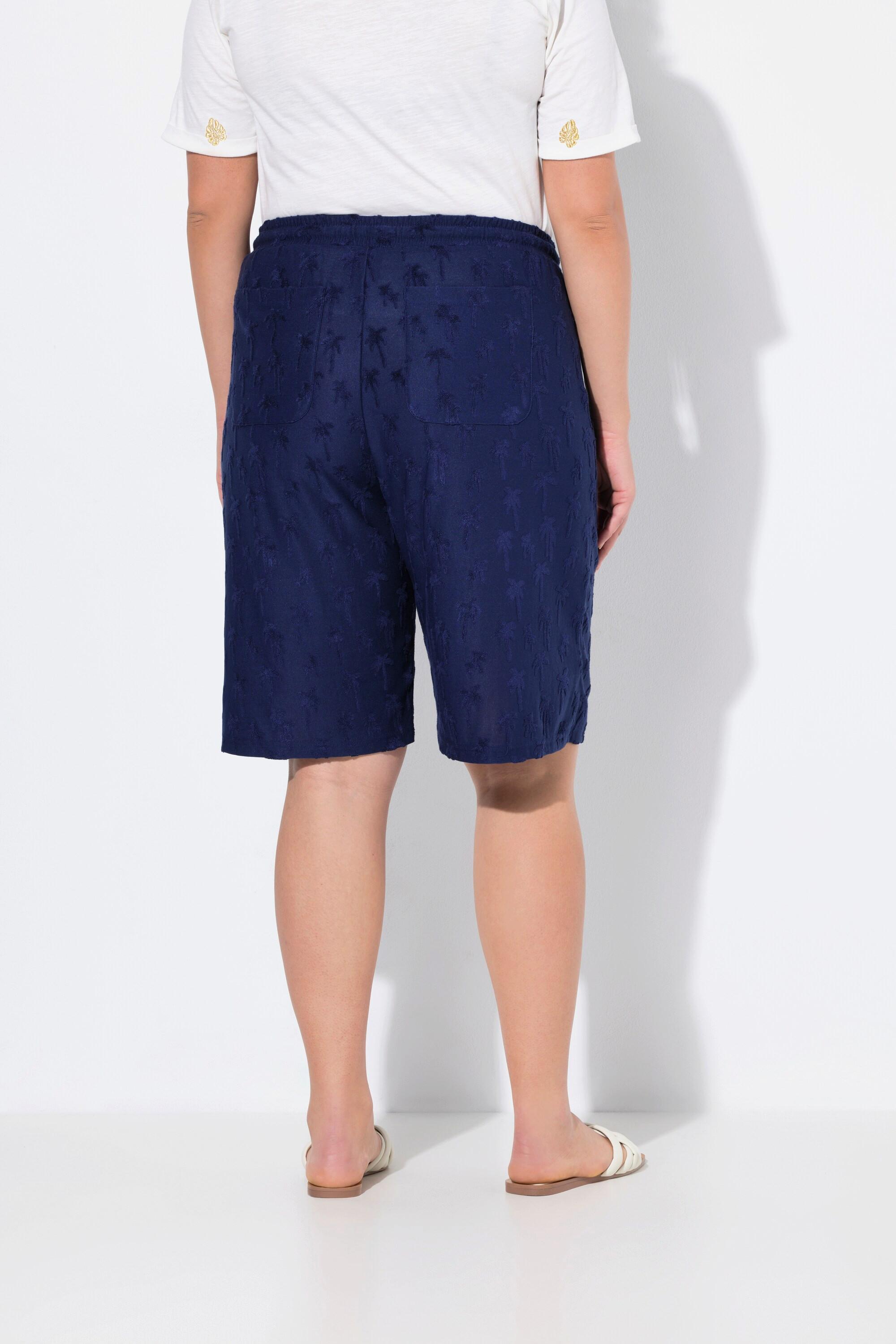 Ulla Popken Mary Frottee Palmen Weites Bein Shorts  