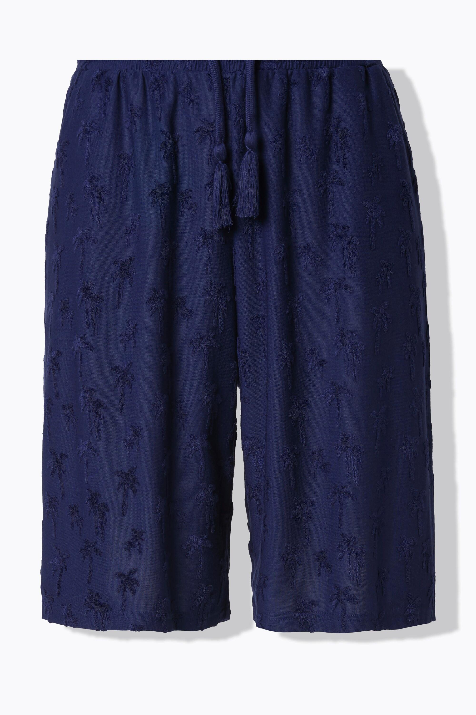 Ulla Popken Mary Frottee Palmen Weites Bein Shorts  