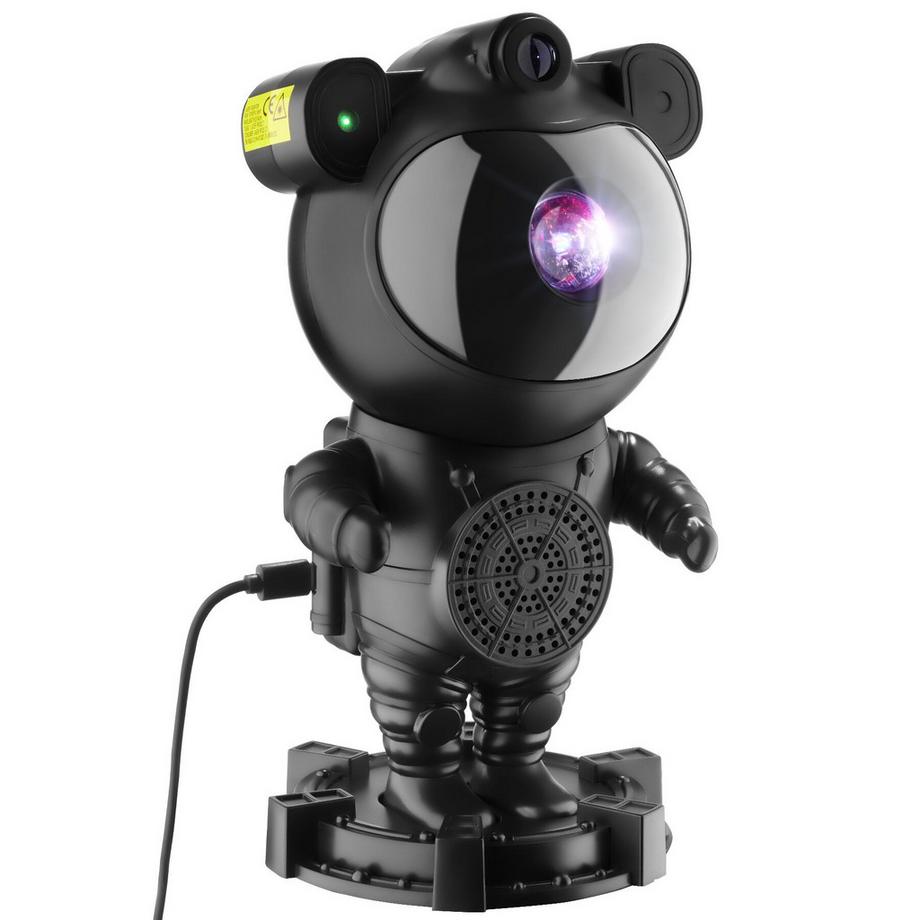 Tectake Proiettore a LED cielo stellato Astronaut Testa girevole a 360°, con stelle, luna e nebulosa  