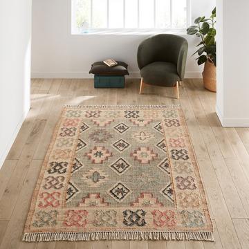 Tapis kilim jute et coton effet used