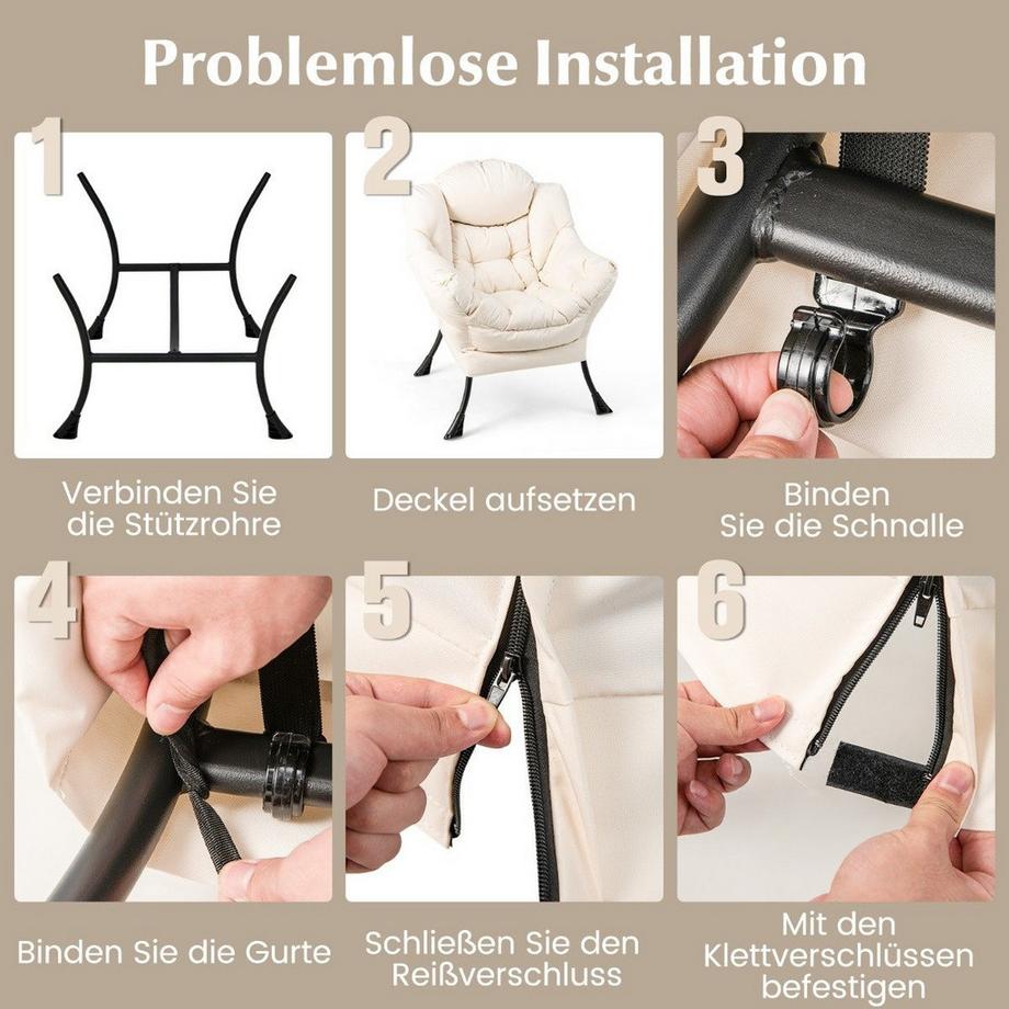 Northio Sessel mit Hocker, Armlehnen, Seitentasche und Fußstütze für ultimativen Komfort  