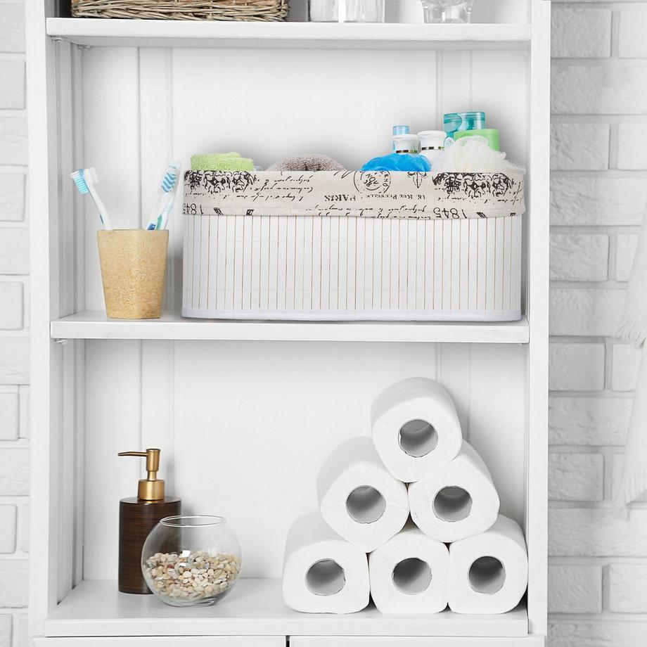 B2X Cestino portaoggetti in bambù con stampa  