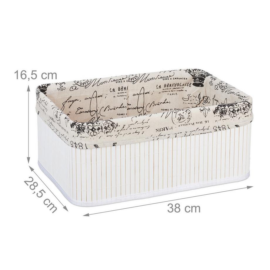 B2X Cestino portaoggetti in bambù con stampa  