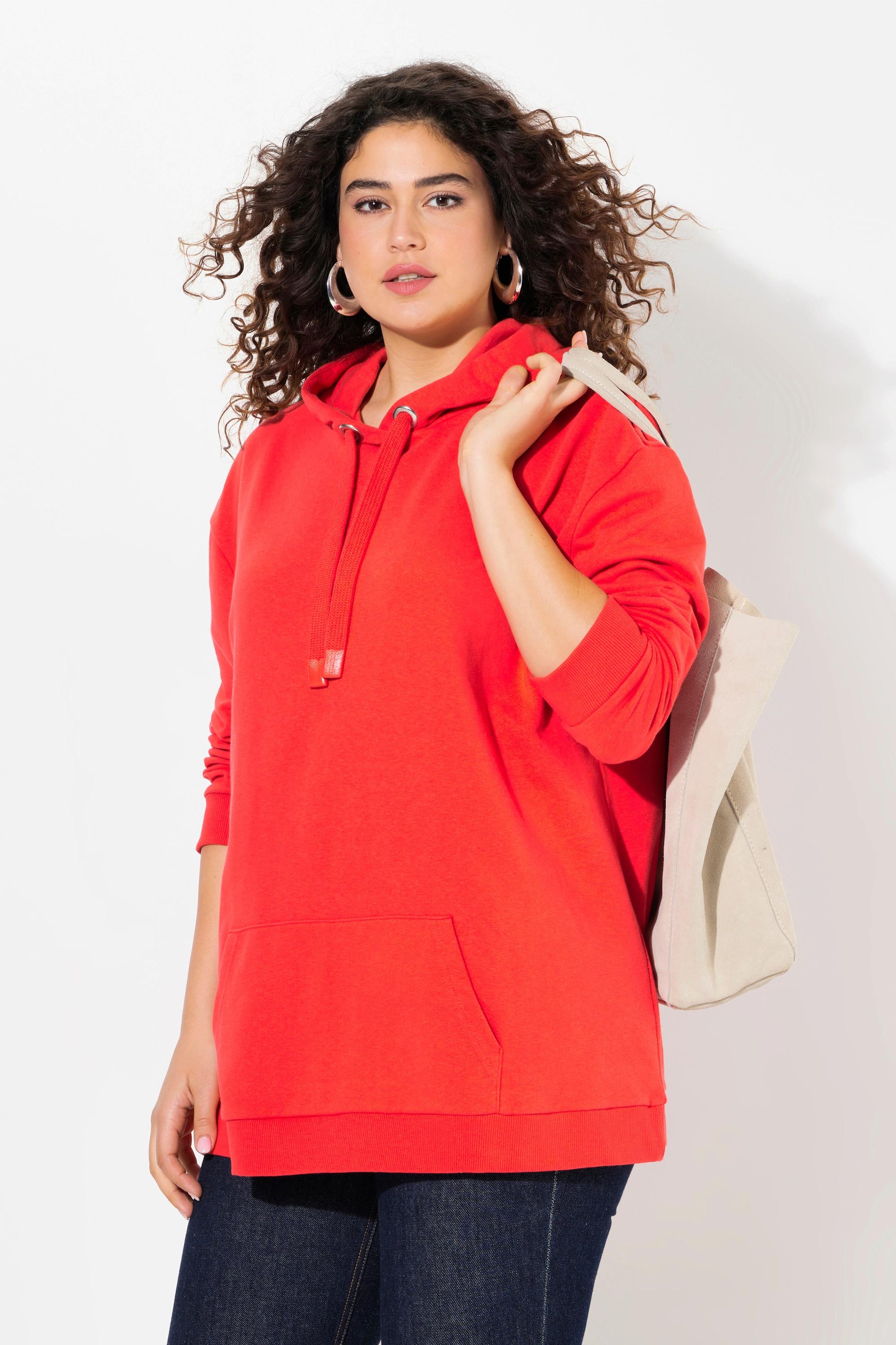 Ulla Popken Oversized Langarm Hoodie mit Schriftmotiv  