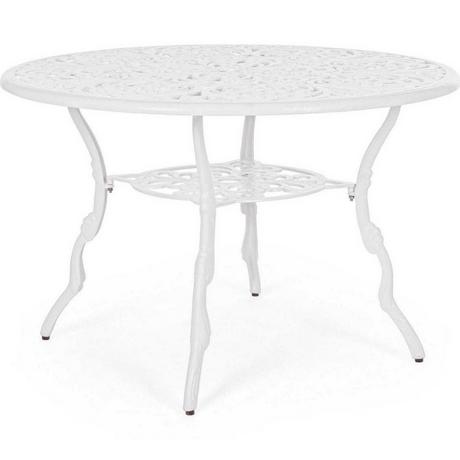 mutoni Table de jardin ronde Victoria 110x110 blanc  