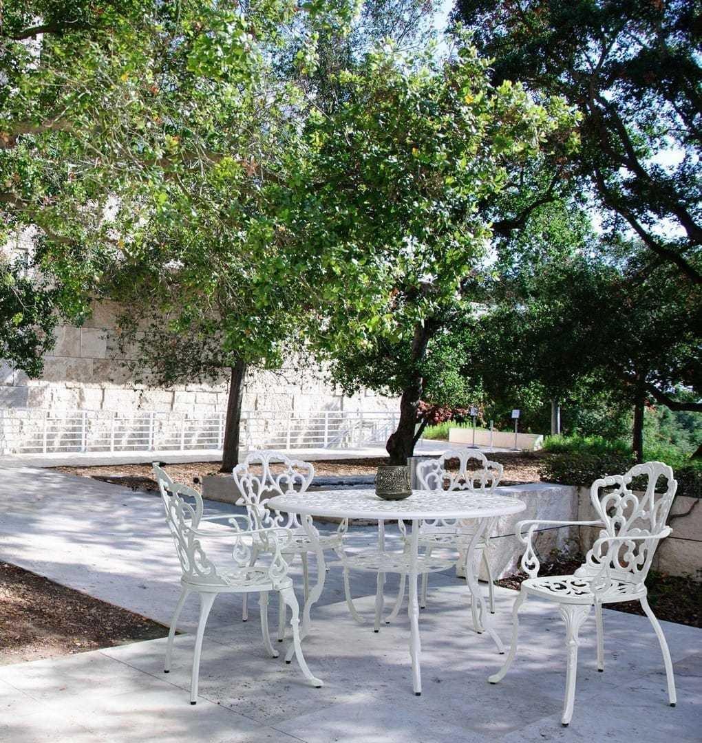 mutoni Table de jardin ronde Victoria 110x110 blanc  