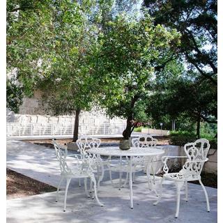 mutoni Table de jardin ronde Victoria 110x110 blanc  