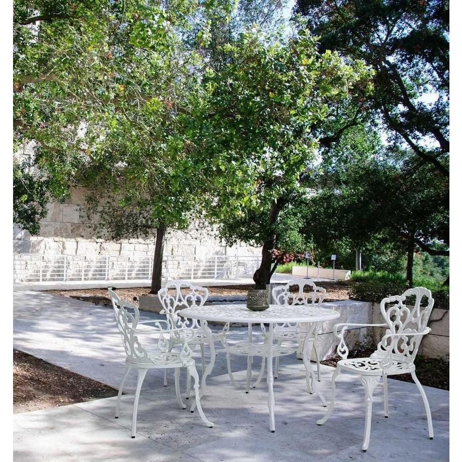 mutoni Table de jardin ronde Victoria 110x110 blanc  