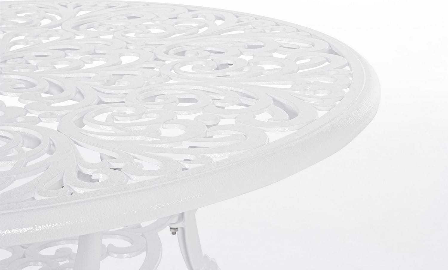 mutoni Table de jardin ronde Victoria 110x110 blanc  