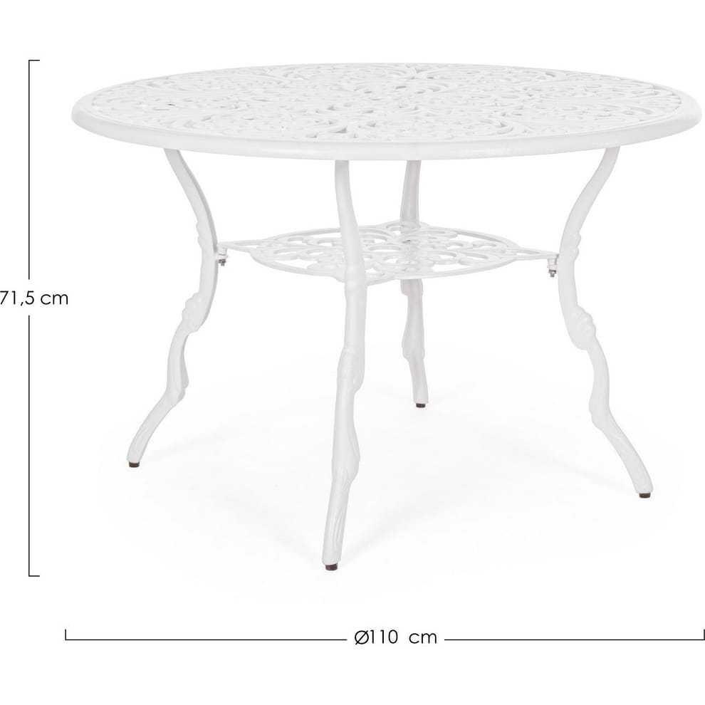 mutoni Table de jardin ronde Victoria 110x110 blanc  