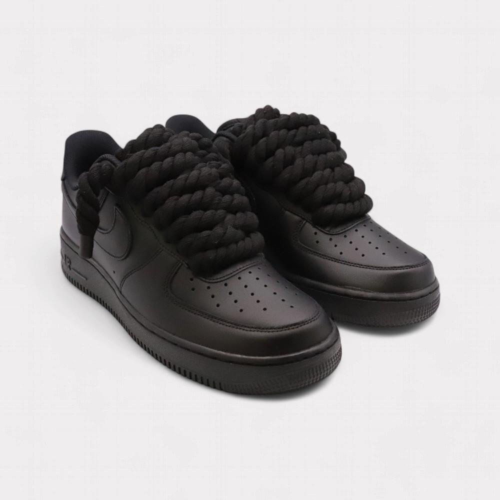 NIKE  Air Force 1 Black - Rope Lace Black 