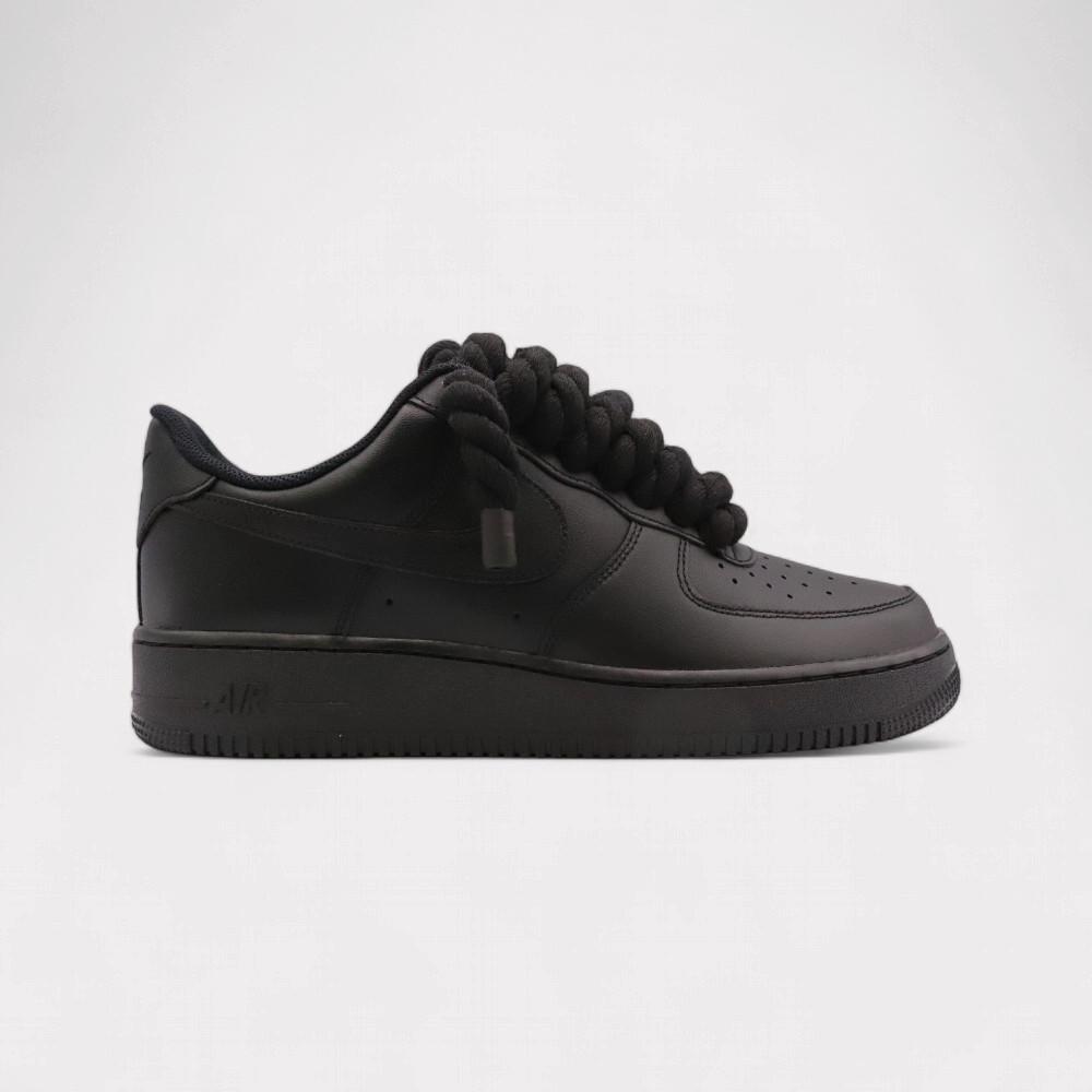 NIKE  Air Force 1 Black - Rope Lace Black 