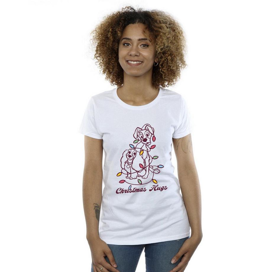 Disney Lady And The Tramp Christmas Hugs T-Shirt  