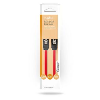 Nedis  Cavo SATA | 3 Gbps | SATA 7-Pin femmina | SATA 7-Pin femmina | Nichelato | 0,50 m | Piatto | PVC | Rosso | Scatola 