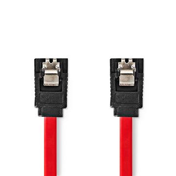 SATA-Kabel | 3 Gbps | SATA 7-Pin Female | SATA 7-Pin Female | Vernickelt | 0,50 m | Flach | PVC | Rot | Box