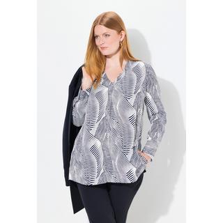 Ulla Popken Tunica Raso Scollo V Maniche Lunghe  