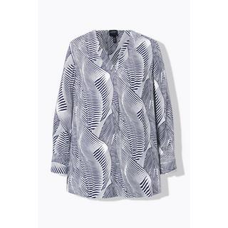 Ulla Popken Tunica Raso Scollo V Maniche Lunghe  