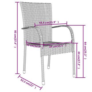 VidaXL set da pranzo da giardino Polirattan  