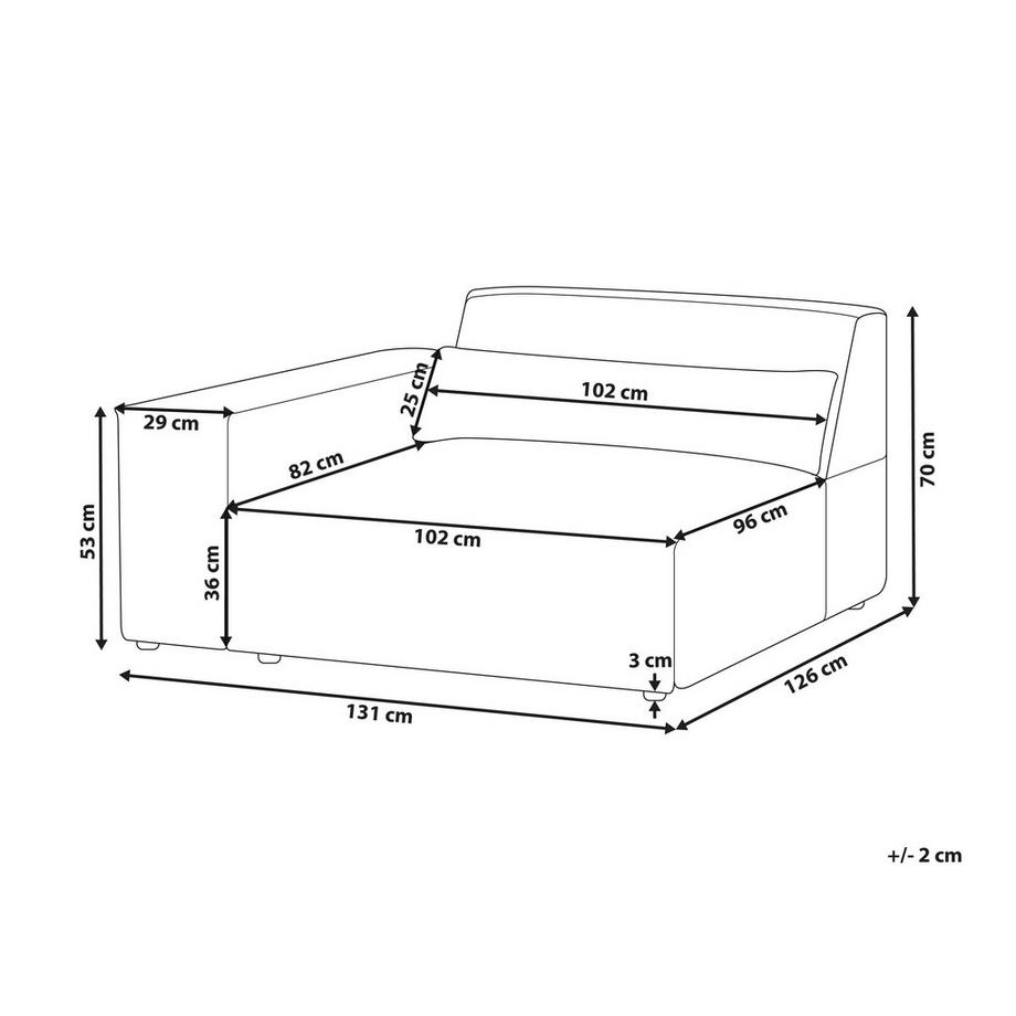 Beliani Module d'angle en Velours  HELLNAR  