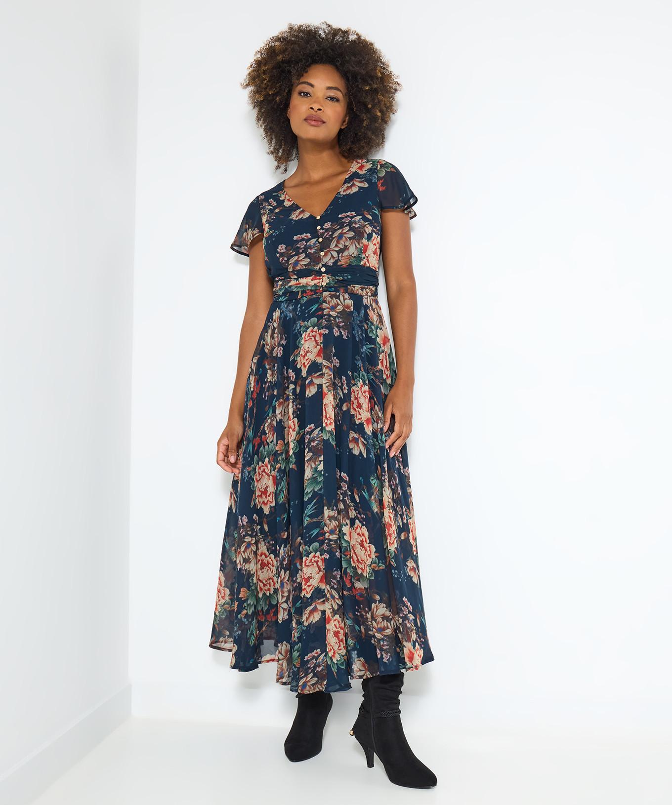 Joe Browns Robe fleurie vintage en georgette  