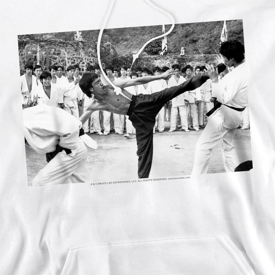 Bruce Lee Kick To The Head Felpa Con Cappuccio  