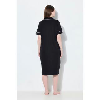 Ulla Popken Camicia da notte Pistagna Collo Revers Mezze Maniche  