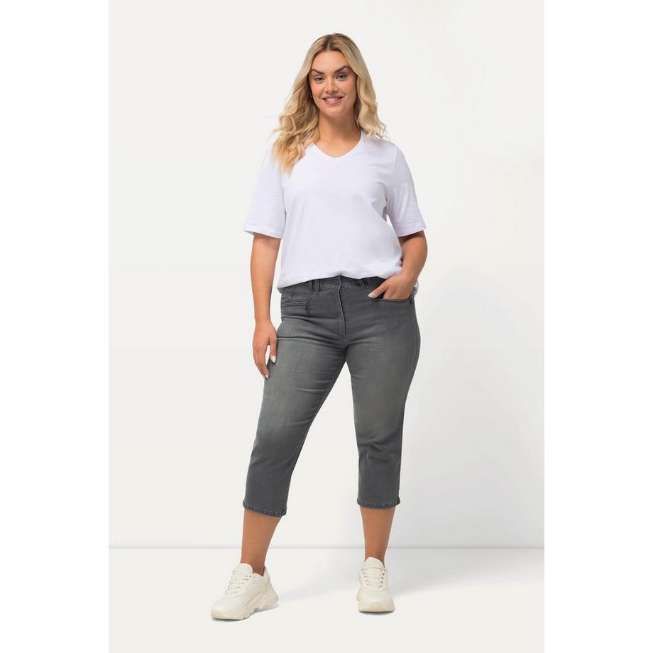 Ulla Popken Jean Mony 7/8 Taille Élastique Poches Zippées  