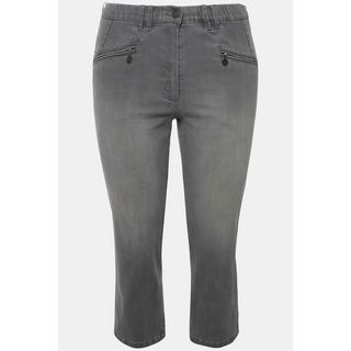 Ulla Popken  Jean Mony 7/8, taille élastique, poches zippées 