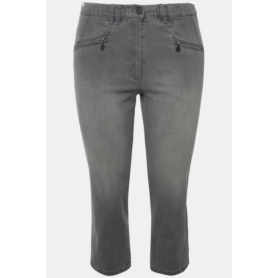 Ulla Popken Jean Mony 7/8 Taille Élastique Poches Zippées  