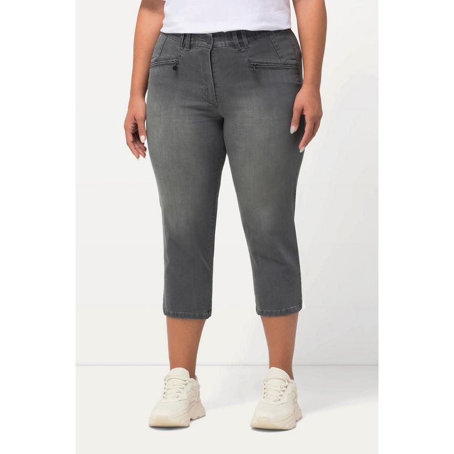 Ulla Popken Jean Mony 7/8 Taille Élastique Poches Zippées  