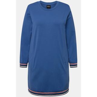 Ulla Popken Robe d'intérieur Poignets Rayés Col Rond Manches Longues  