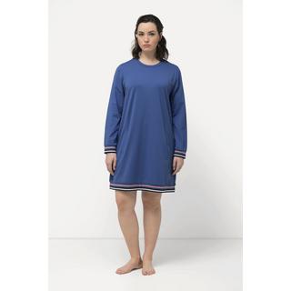 Ulla Popken Robe d'intérieur Poignets Rayés Col Rond Manches Longues  