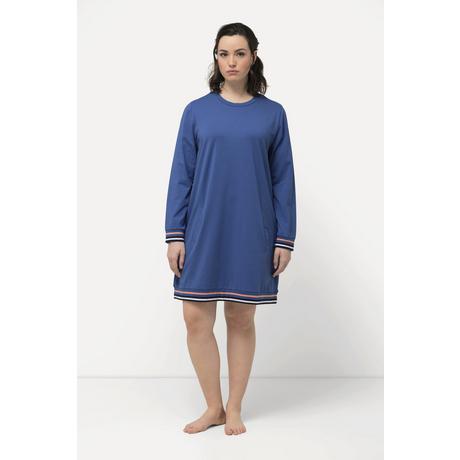 Ulla Popken Robe d'intérieur Poignets Rayés Col Rond Manches Longues  