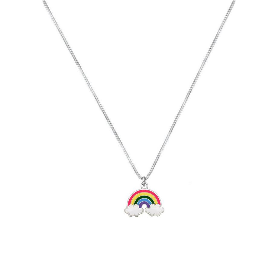 Elli  Collier Enfants Pendentif Arc-En-Ciel Nuage Avec Émail Multicolore 