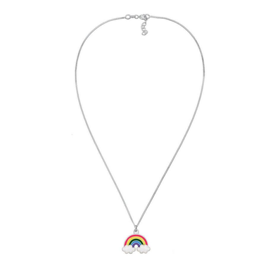 Elli  Collier Enfants Pendentif Arc-En-Ciel Nuage Avec Émail Multicolore 