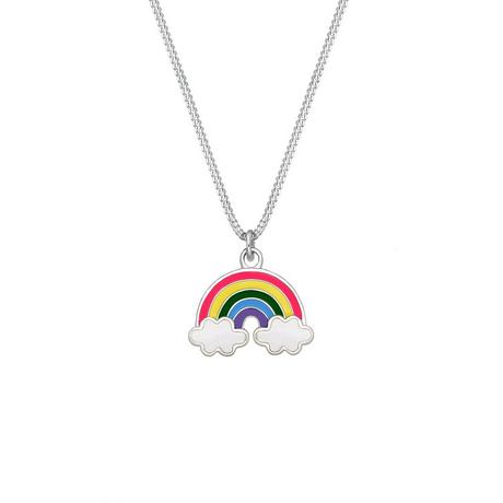 Elli  Halskette Kinder Regenbogen Wolke Emaille Happy 