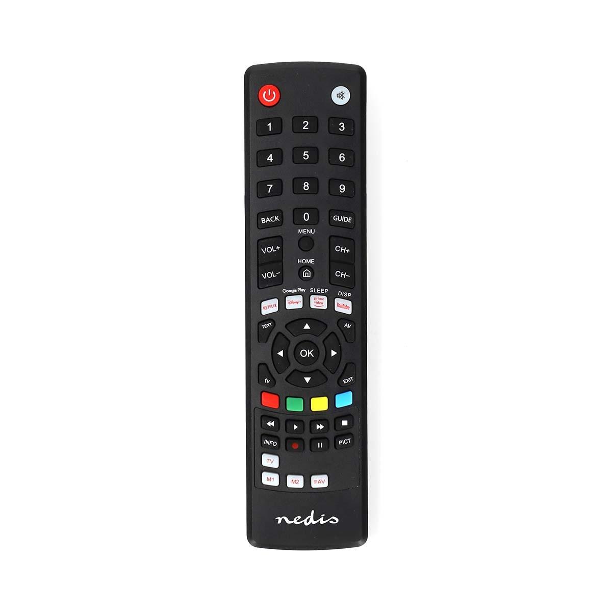 Nedis  Télécommande universelle | Pré-programmé | 1 appareil | Amazon prime / Disney + Button / Google Play Button / Netflix Button / YouTube Button | Infrarouge | Noir 