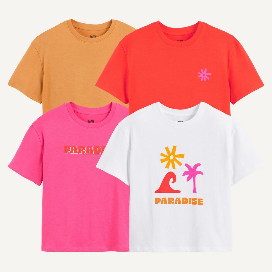 La Redoute Collections  Lot de 4 T-shirts col rond 