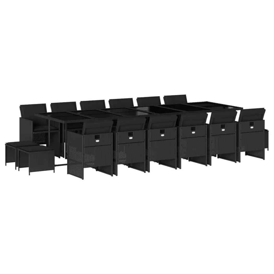 VidaXL - Garten essgruppe poly-rattan, One Size, Schwarz