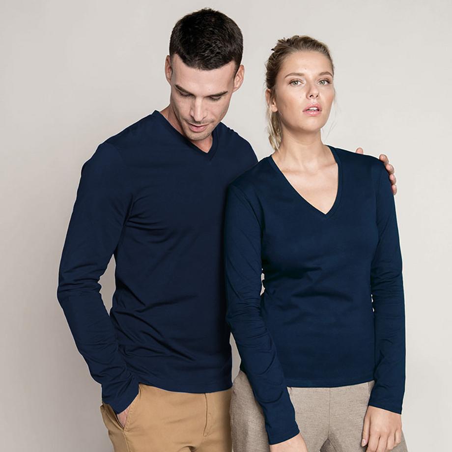 Kariban  T-ShirtÀ Manches Longues Et Col En V Coupe Cintrée 